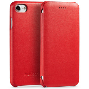 moVear flipSide S skórzane etui do Apple iPhone SE (2022 / 2020) / 8 / 7 (4.7") | Skóra naturalna nappa (Czerwona)