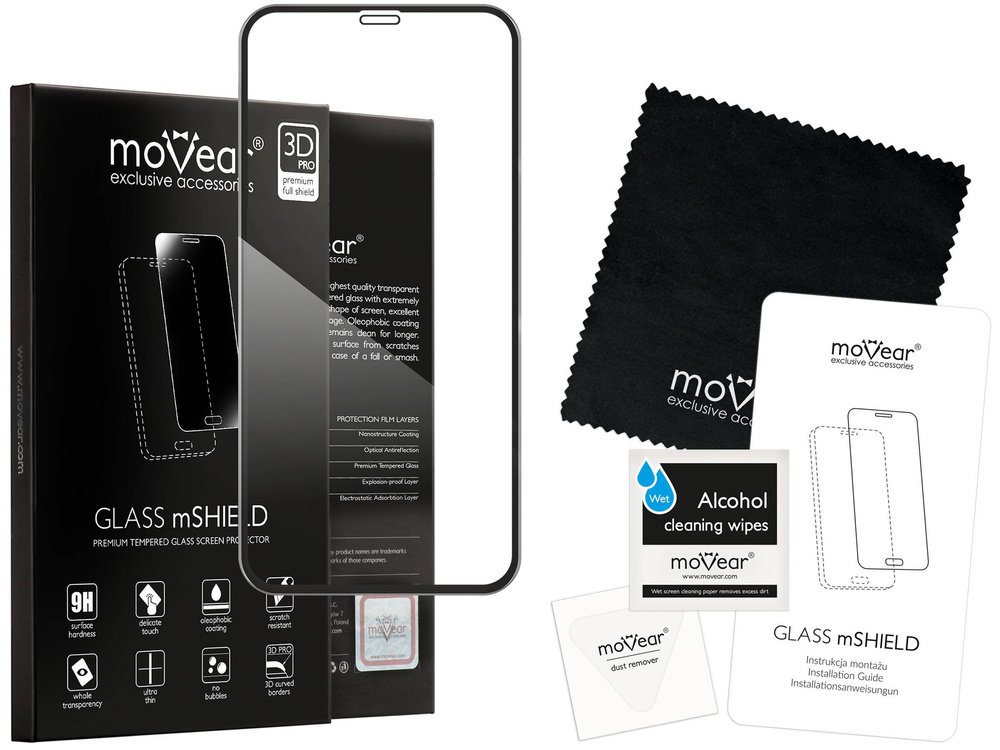 moVear GLASS mSHIELD 3D PRO do Apple iPhone 11 Pro / Xs / X (5.8") (na cały ekran)
