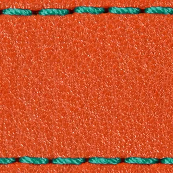 Pasek C1 20mm | Pomarańczowy / Turkusowa nić | Części skórzane bez klamry
