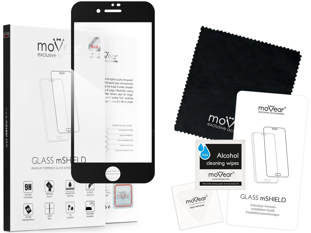 moVear GLASS mSHIELD 2.5D MAX do Apple iPhone 6 Plus / 6s Plus (5.5") (kompatybilne z etui)