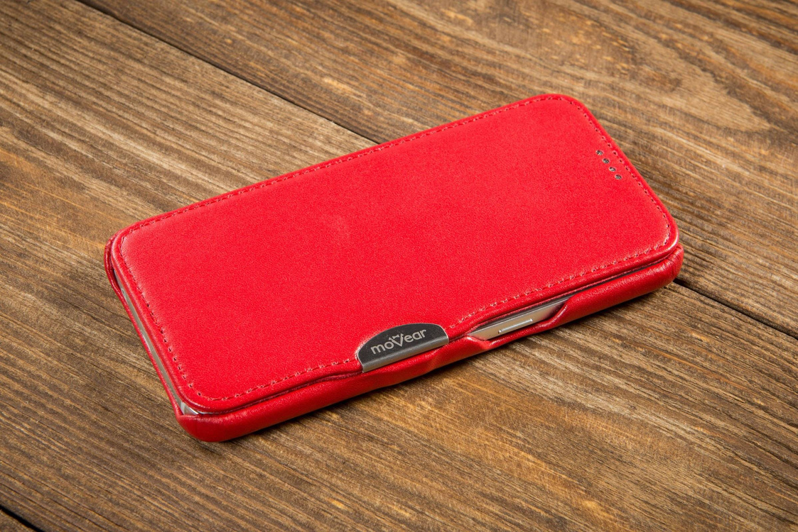 moVear flipSide C+ Skórzane Etui do Samsung Galaxy S7 | Skóra Gładka | Czerwony