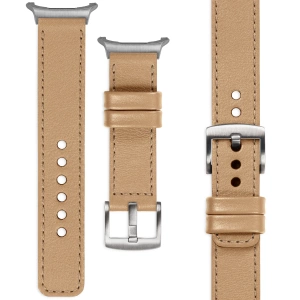 moVear Prestige C1 Skórzany pasek 22mm do Samsung Galaxy Watch Ultra | Cappuccino, cappuccino przeszycie [rozmiary XS-XXL i klamra do wyboru]
