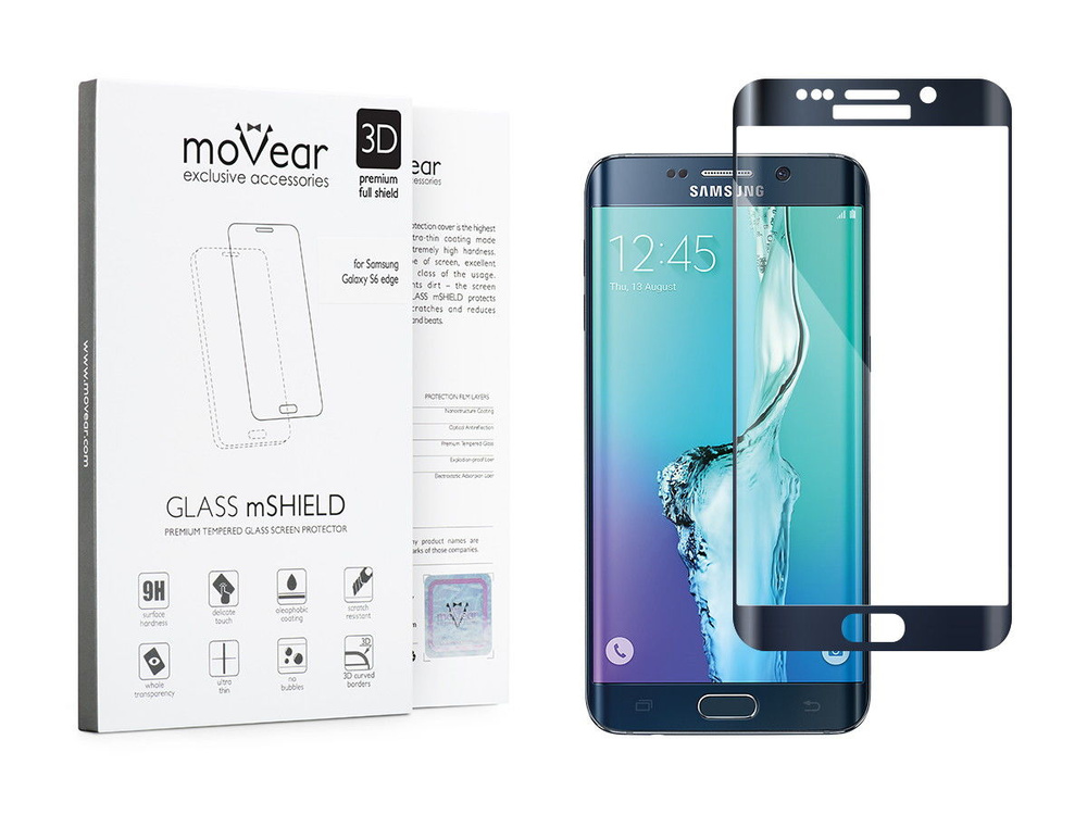 moVear GLASS mSHIELD 3D na Samsung Galaxy S6 edge+ | Szkło Hartowane na Cały Ekran, 9H