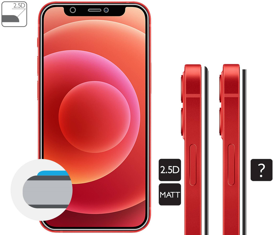 2 szt. | moVear GLASS mSHIELD 2.5D MATT do Apple iPhone 12 Mini (5.4") (Antyrefleksyjne, kompatybilne z etui)