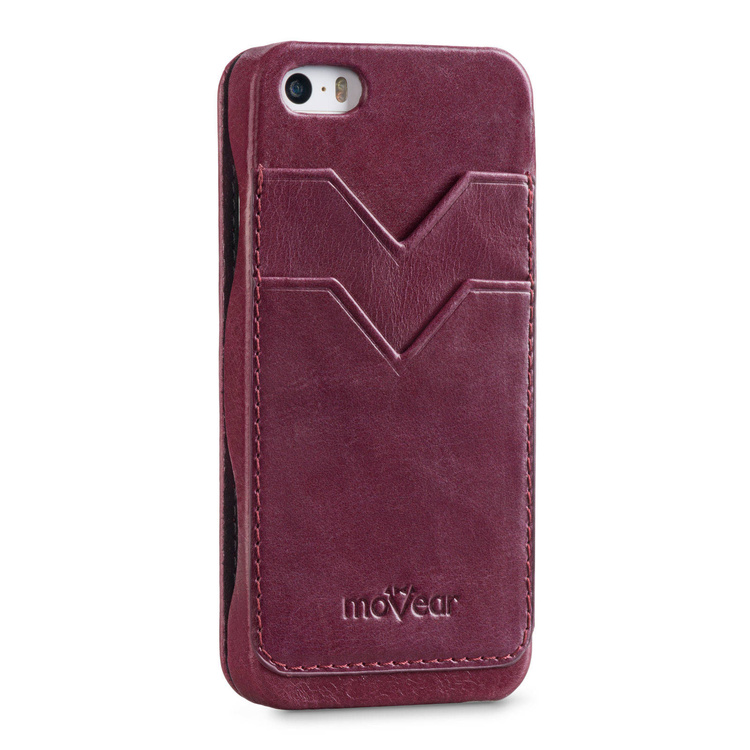 moVear flipSide C+ Skórzane Etui do Apple iPhone SE / 5s / 5 | Skóra Vintage | Fioletowy