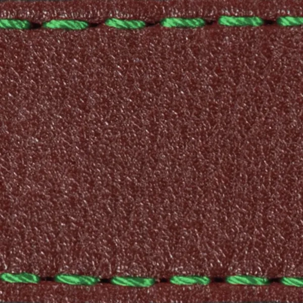 Podkładka W1 do paska 18mm | Kasztanowy / Zielona nić