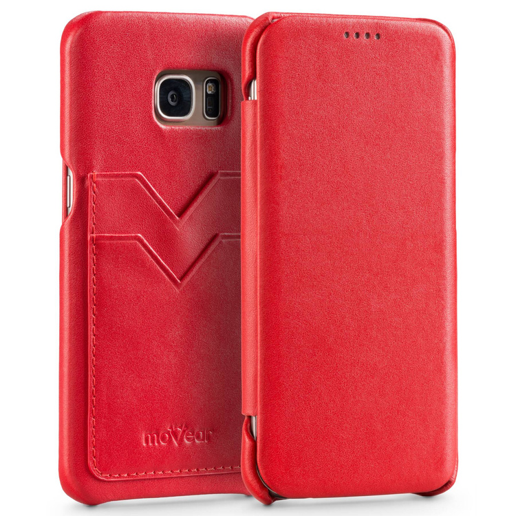 
                    moVear flipSide S+ Skórzane Etui do Samsung Galaxy S7 edge | Skóra Gładka | Czerwony