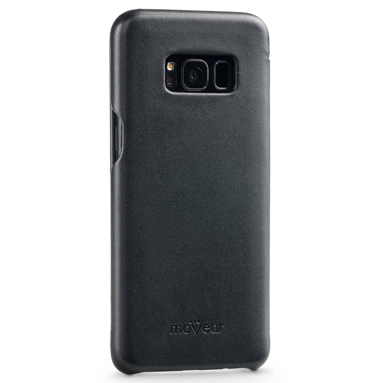 moVear flipSide S skórzane etui do Samsung Galaxy S8 (5.8") | Skóra naturalna gładka (Czarna)