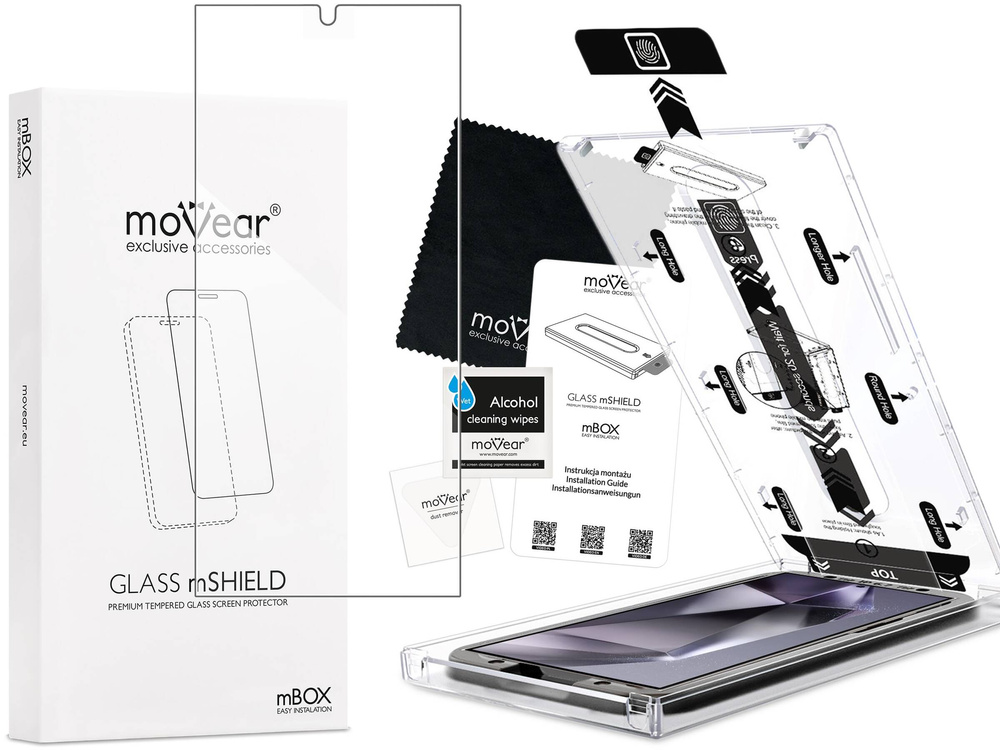 moVear mBOX GLASS mSHIELD 2.5D do Samsung Galaxy S24 Ultra (6.8") (łatwy montaż)