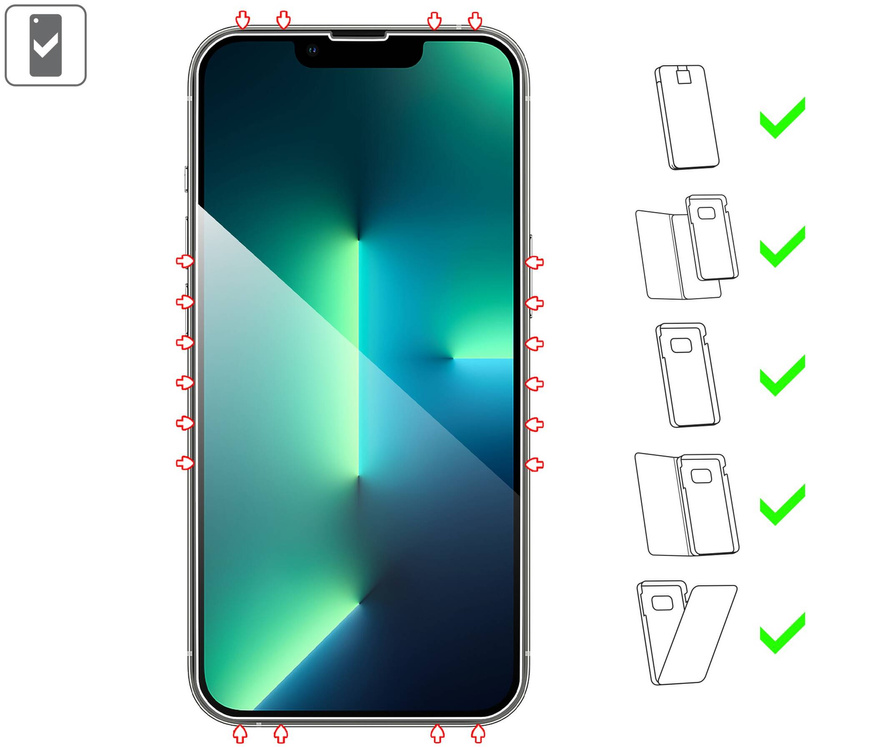 2 szt. | moVear mBOX GLASS mSHIELD 2.5D do Apple iPhone 16e / 14 / 13 / 13 Pro (6.1") (łatwy montaż)