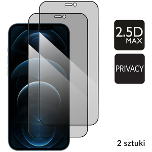 2 szt. | moVear GLASS mSHIELD 2.5D MAX privacy do Apple iPhone 12 Pro Max (6.7") (Prywatyzujące, kompatybilne z etui)