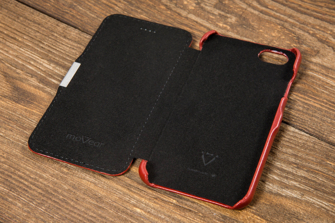 moVear flipSide C+ Skórzane Etui do Apple iPhone 6 / 6s | Skóra Vintage | Czerwony