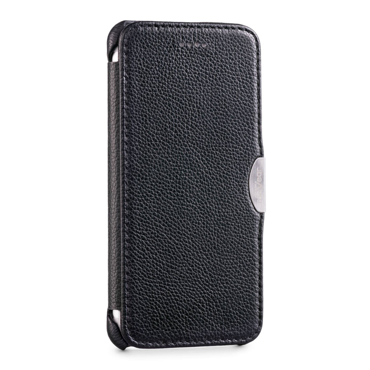 moVear flipSide C skórzane etui do Apple iPhone 6 / 6s (4.7") | Skóra naturalna karbowana (Czarna)