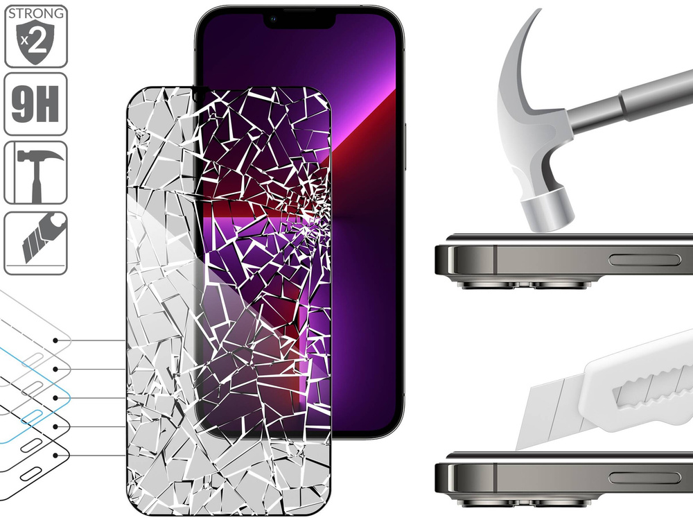 moVear GLASS mSHIELD 2.5D MAX privacy do Apple iPhone 14 Plus / 13 Pro Max (6.7") (Prywatyzujące, kompatybilne z etui)
