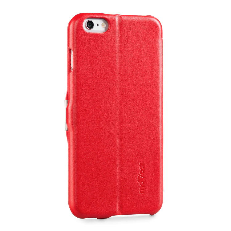 moVear flipSide C skórzane etui do Apple iPhone 6 Plus / 6s Plus (5.5") | Skóra naturalna gładka (Czerwona)