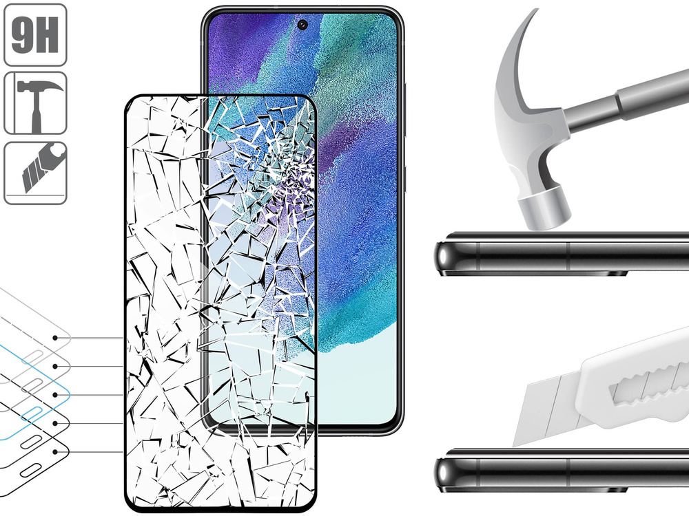 moVear GLASS mSHIELD 2.5D MAX do Samsung Galaxy S21 FE (6.4") (kompatybilne z etui)