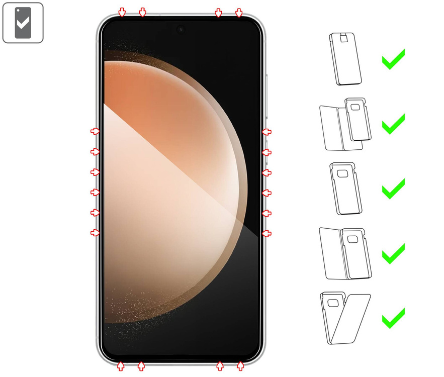 2 szt. | moVear GLASS mSHIELD 2.5D MAX do Samsung Galaxy S23 FE (6.4") (kompatybilne z etui)