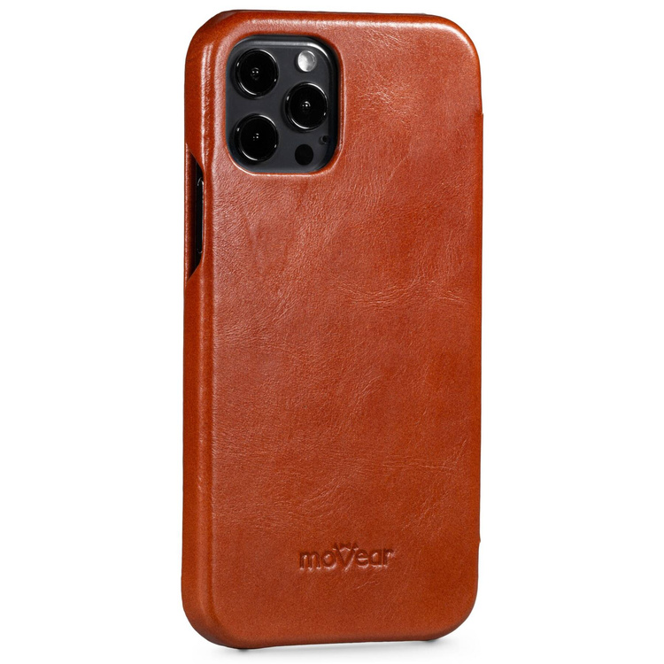 moVear flipSide S skórzane etui do Apple iPhone 12 Pro / 12 (6.1") | Skóra naturalna vintage (Brązowa)