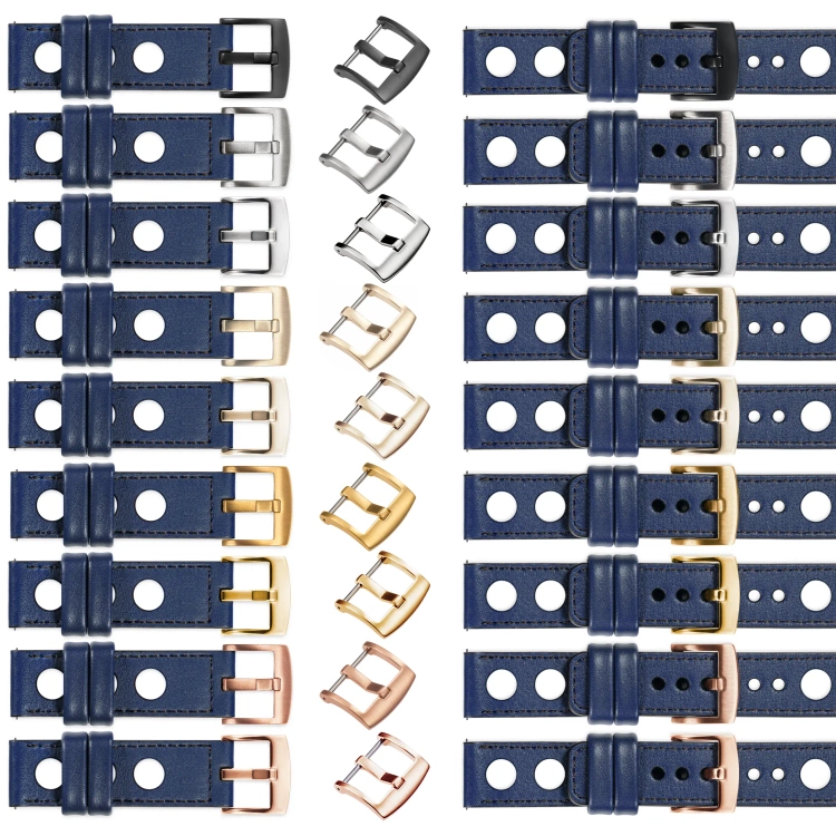moVear Prestige R1 Skórzany pasek 26mm do zegarka | Granatowy, czarne przeszycie [rozmiary XS-XXL i klamra do wyboru]