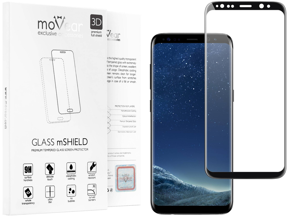 moVear GLASS mSHIELD 3D do Samsung Galaxy S8+ (Plus) (6.2") (na cały ekran)