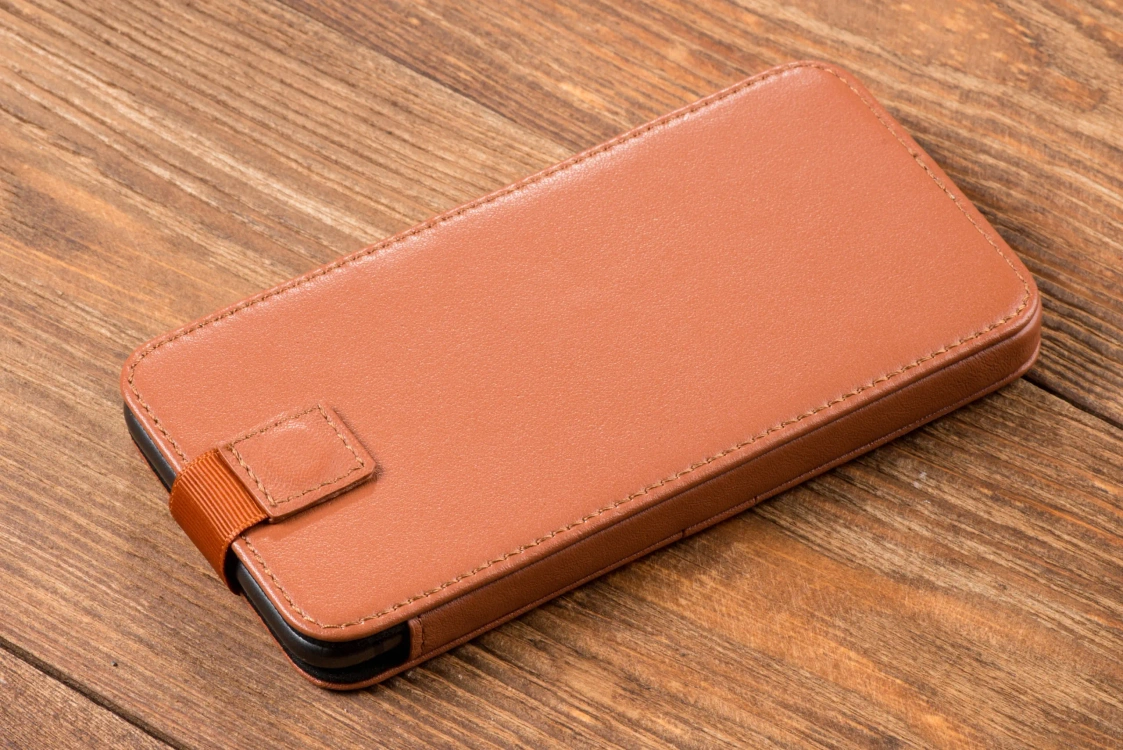 moVear pocketCase C+ skórzana wsuwka do Samsung rozmiar L (ok 160 x 79 x 8mm) | Skóra naturalna nappa (Jasnobrązowa)