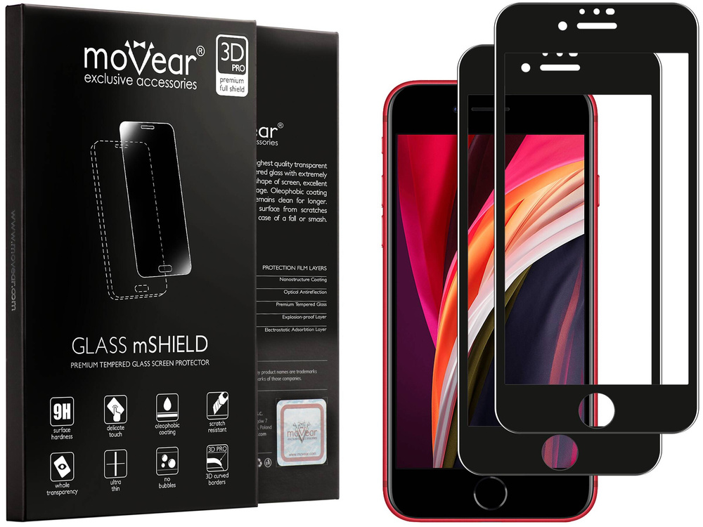 2 szt. | moVear GLASS mSHIELD 3D PRO MATT do Apple iPhone SE (2022 / 2020) / 8 / 7 (4.7") | (Antyrefleksyjne)