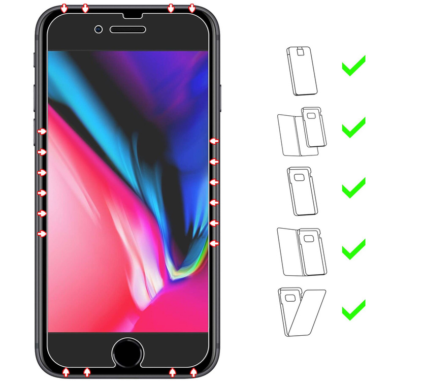 2 szt. | moVear GLASS mSHIELD 2.5D MATT do Apple iPhone 8 Plus / 7 Plus (5.5") (Antyrefleksyjne, kompatybilne z etui)