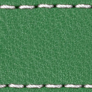 Pasek C1 22mm | Zielony / Biała nić | Części skórzane bez klamry