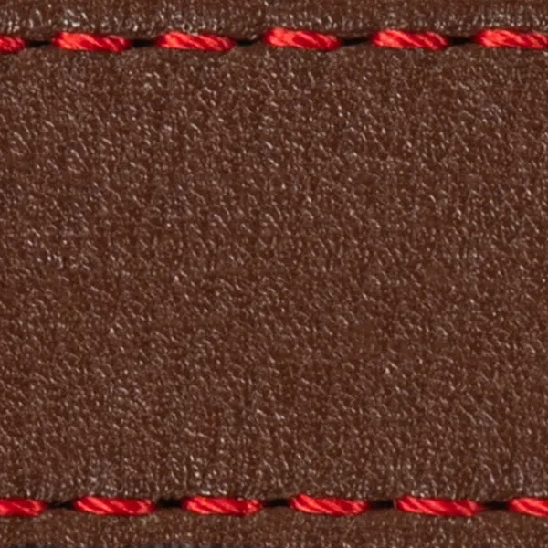 Podkładka W1 do paska 26mm | Ciemnobrązowy / Czerwona nić