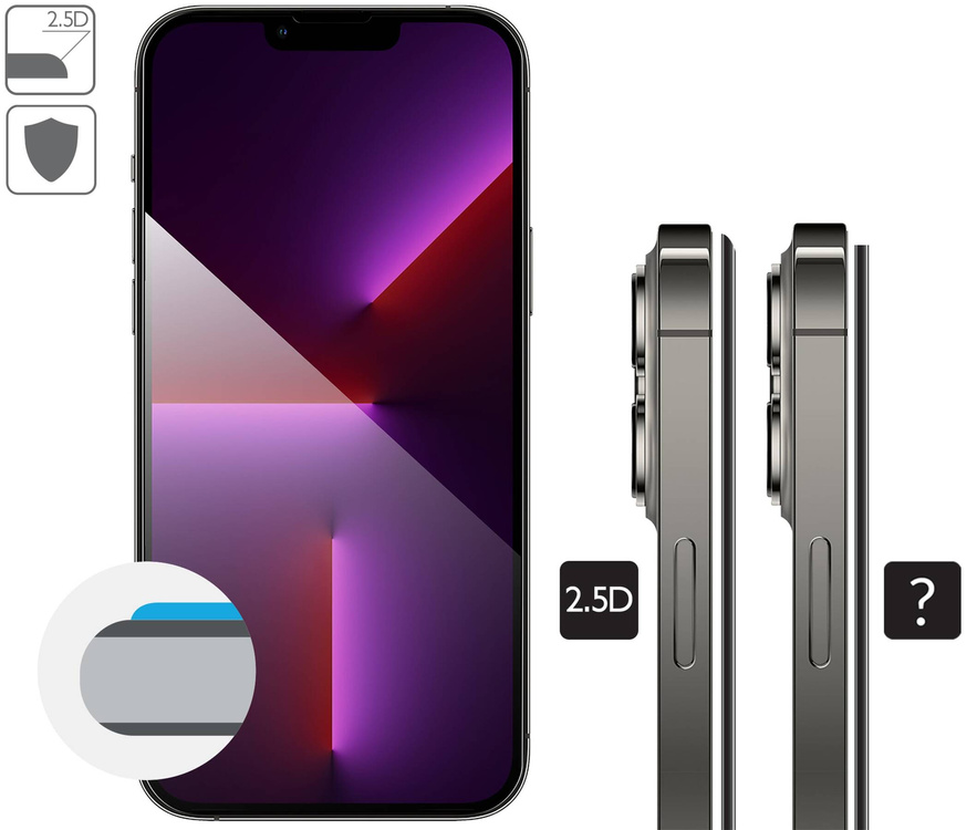 2 szt. | moVear mBOX GLASS mSHIELD 2.5D MAX privacy do Apple iPhone 14 Plus / 13 Pro Max (6.7") (Anty spy, z Aplikatorem)