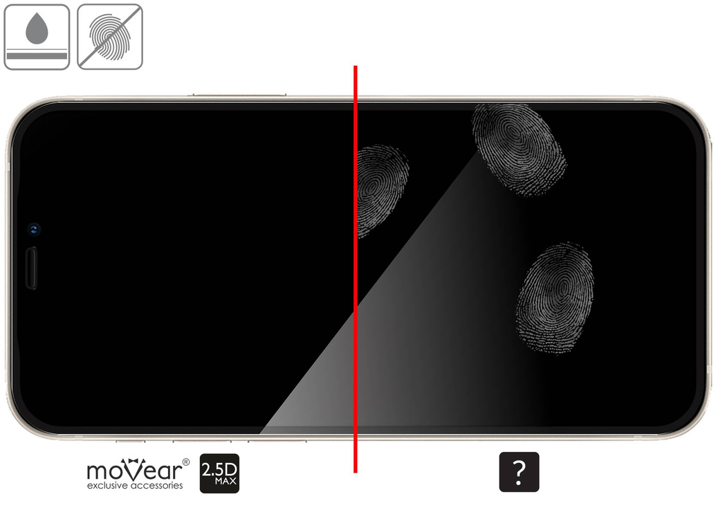 moVear GLASS mSHIELD 2.5D MAX do Apple iPhone 12 Mini (5.4") (kompatybilne z etui)