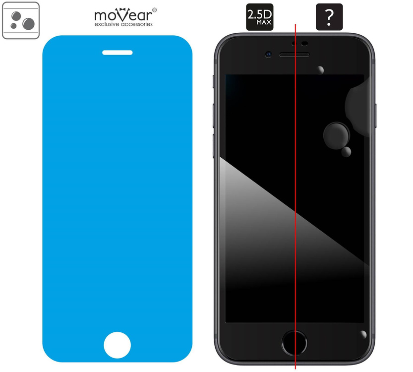 moVear GLASS mSHIELD 2.5D MAX do Apple iPhone 8 / 7 (4.7") (kompatybilne z etui)