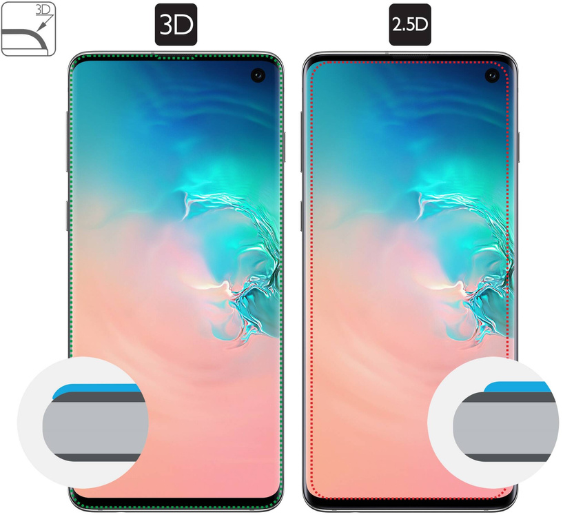 2 szt. | moVear GLASS mSHIELD 3D do Samsung Galaxy S10 (6.1") (na cały ekran)