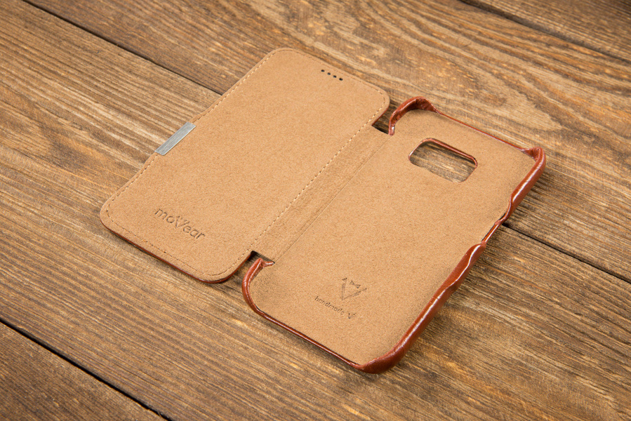 moVear flipSide C+ Skórzane Etui do Samsung Galaxy S6 | Skóra Vintage | Brązowy
