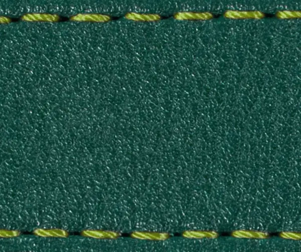 Pasek C1 24mm | Zielony butelkowy / Limonkowa nić | Części skórzane bez klamry