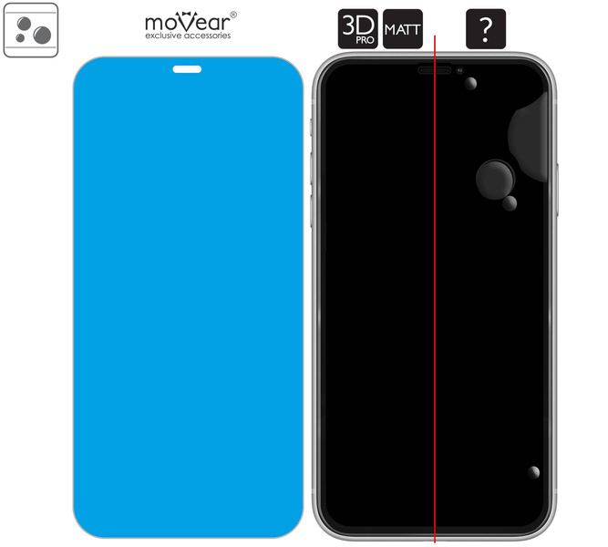 2 szt. | moVear GLASS mSHIELD 3D PRO MATT do Apple iPhone 11 Pro / Xs / X (5.8") | (Antyrefleksyjne)