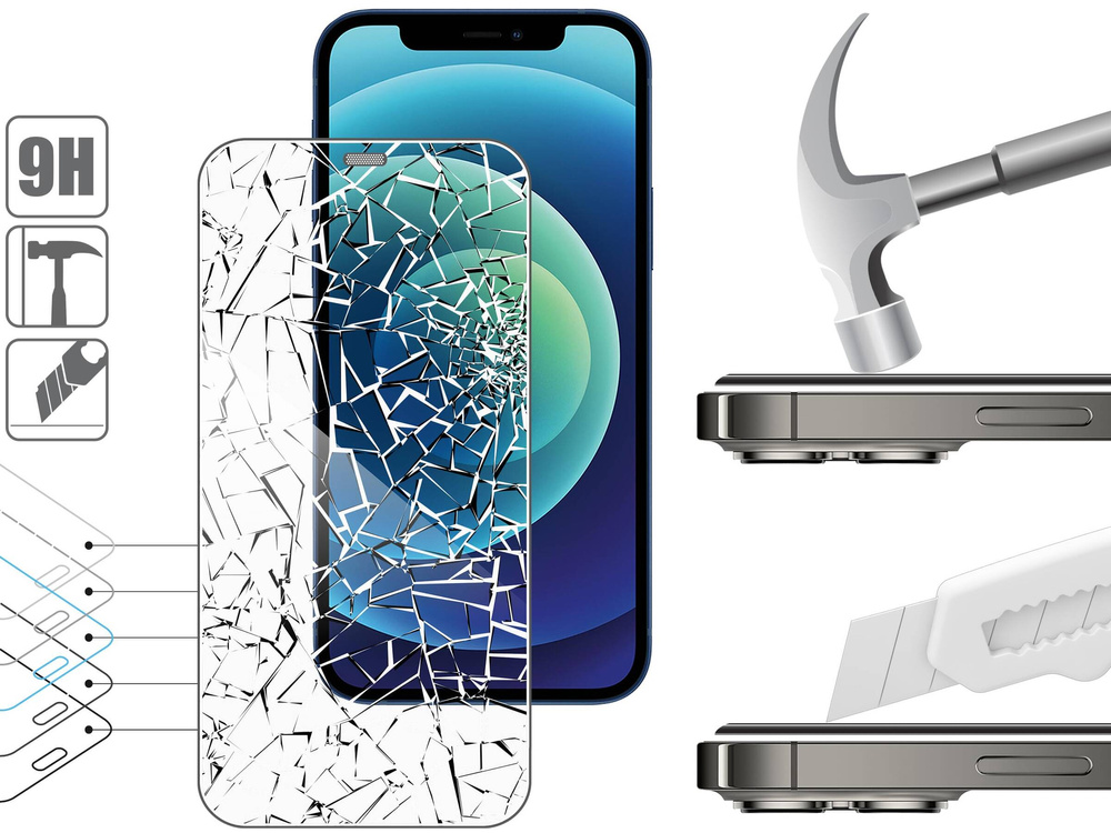 2 szt. | moVear mBOX GLASS mSHIELD 2.5D do Apple iPhone 12 Pro / 12 (6.1") (łatwy montaż)