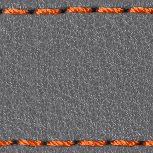 Pasek C1 21mm | Szary / Ciemnopomarańczowa nić | Części skórzane bez klamry