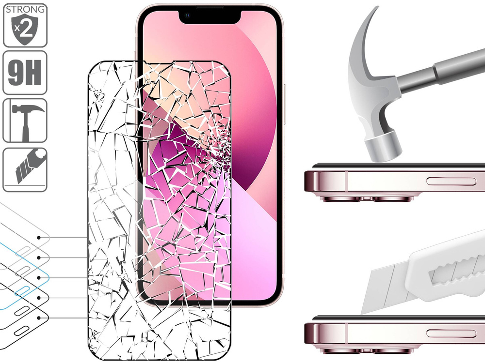 moVear GLASS mSHIELD 2.5D MAX do Apple iPhone 13 Mini (5.4") (kompatybilne z etui)