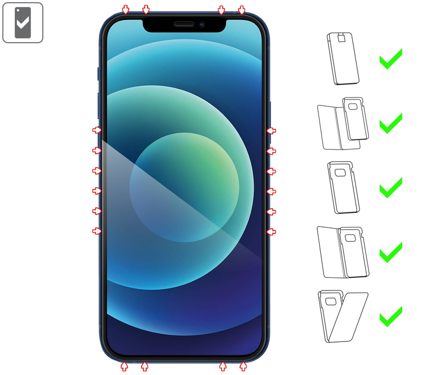 moVear GLASS mSHIELD 3D PRO-E do Apple iPhone 12 Pro / 12 (6.1") (kompatybilne z etui)