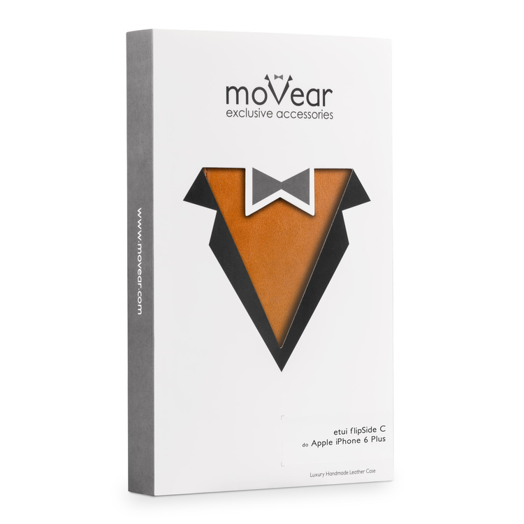 moVear flipSide C skórzane etui do Apple iPhone 6 Plus / 6s Plus (5.5") | Skóra naturalna vintage (Jasnobrązowa)