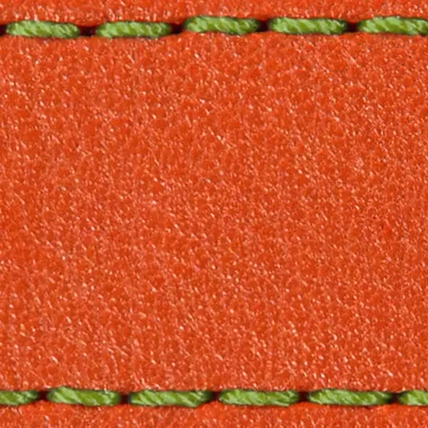 Pasek C1 26mm | Pomarańczowy / Limonkowa nić | Części skórzane bez klamry