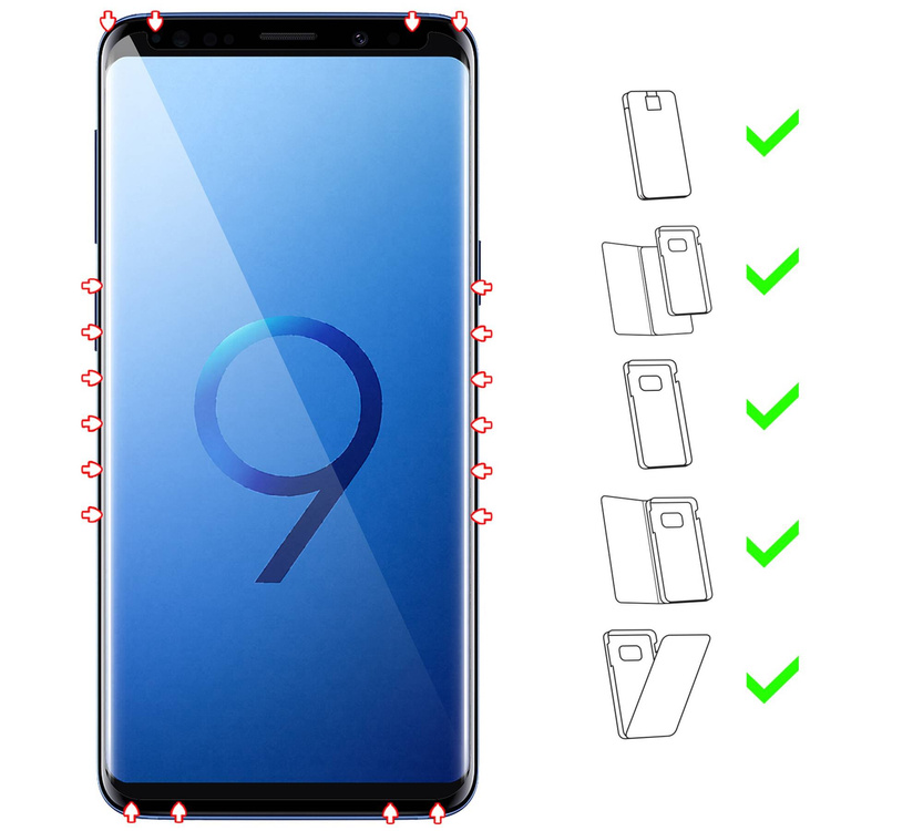 2 szt. | moVear GLASS mSHIELD 3D cf do Samsung Galaxy S9 (5.8") (kompatybilne z etui)