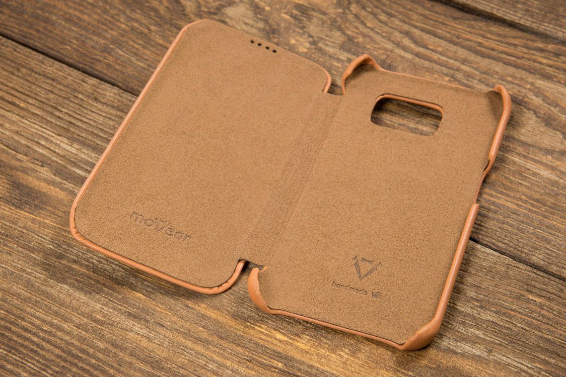 
                    moVear flipSide S+ Skórzane Etui do Samsung Galaxy S6 edge | Skóra Gładka | Cappuccino