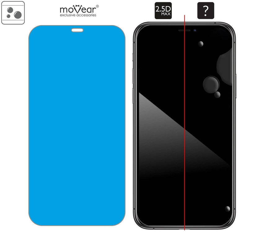 moVear GLASS mSHIELD 2.5D MAX do Apple iPhone 11 Pro Max / Xs MAX (6.5") (kompatybilne z etui)