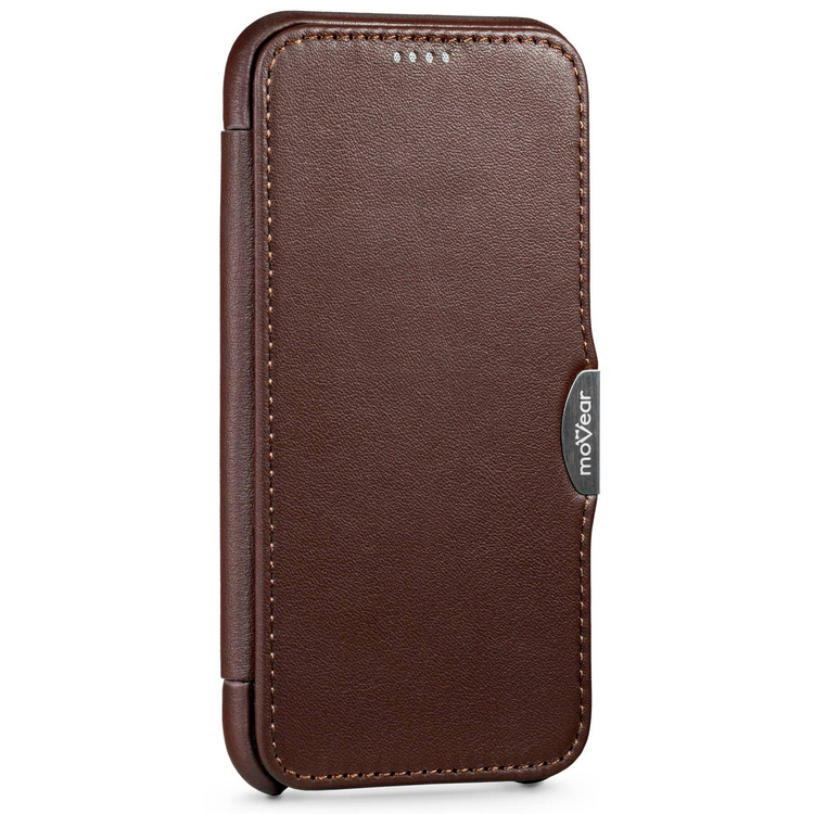 moVear flipSide C skórzane etui do Apple iPhone 11 (6.1") | Skóra naturalna nappa (Ciemnobrązowa)
