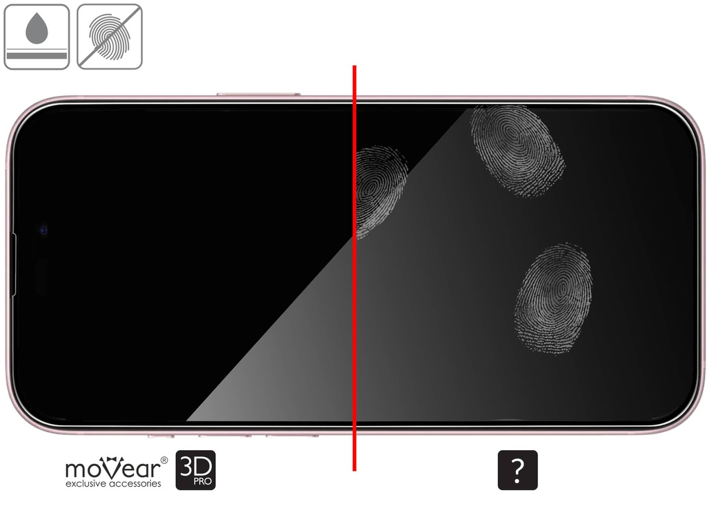 moVear mBOX GLASS mSHIELD 3D PRO do Apple iPhone 16 / 15 (6,1") (łatwy montaż)