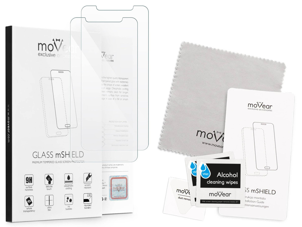 2 szt. | moVear GLASS mSHIELD 2.5D do Apple iPhone 11 / Xr (6.1") (kompatybilne z etui)