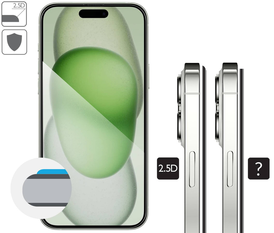 moVear mBOX GLASS mSHIELD 2.5D MAX privacy do Apple iPhone 16 Plus / 15 Plus (6.7") (Anty spy, z Aplikatorem)