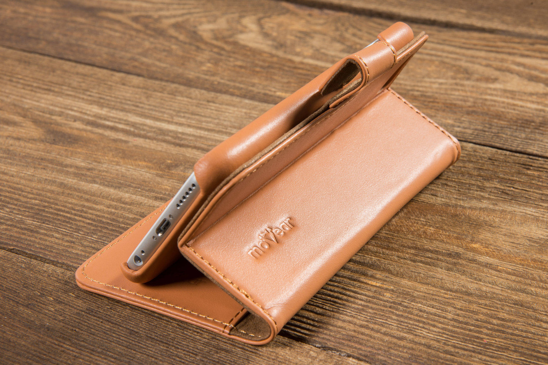 moVear multiCover W Skórzane Etui 3w1 do Apple iPhone 6 / 6s | Portfel, Wallet | Skóra Gładka | Cappuccino